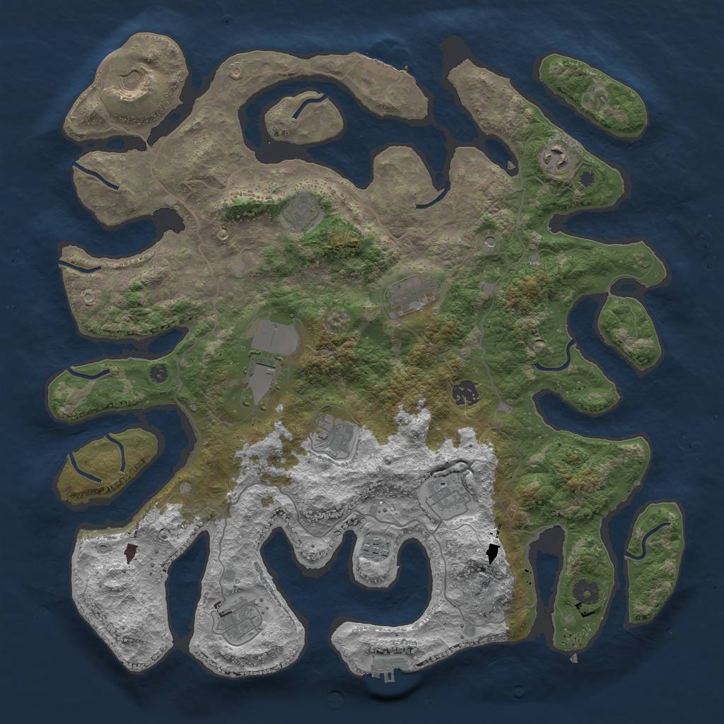 Rust Map: Procedural Map, Size: 4200, Seed: 164737328, 15 Monuments