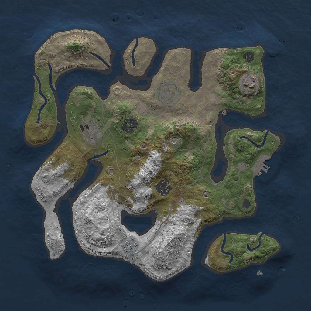 Rust Map: Procedural Map, Size: 3000, Seed: 435556134, 9 Monuments