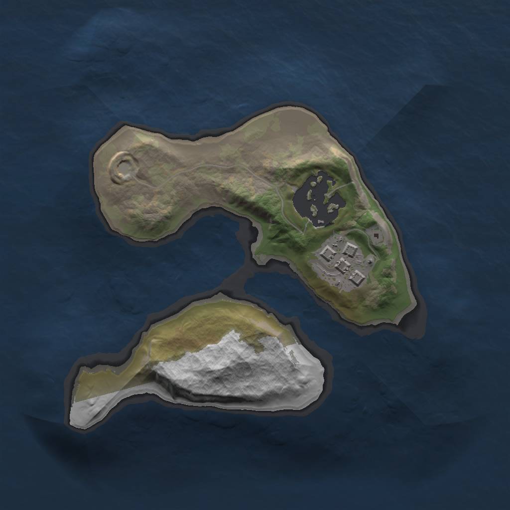 Rust Map: Barren, Size: 1500, Seed: 877, 4 Monuments