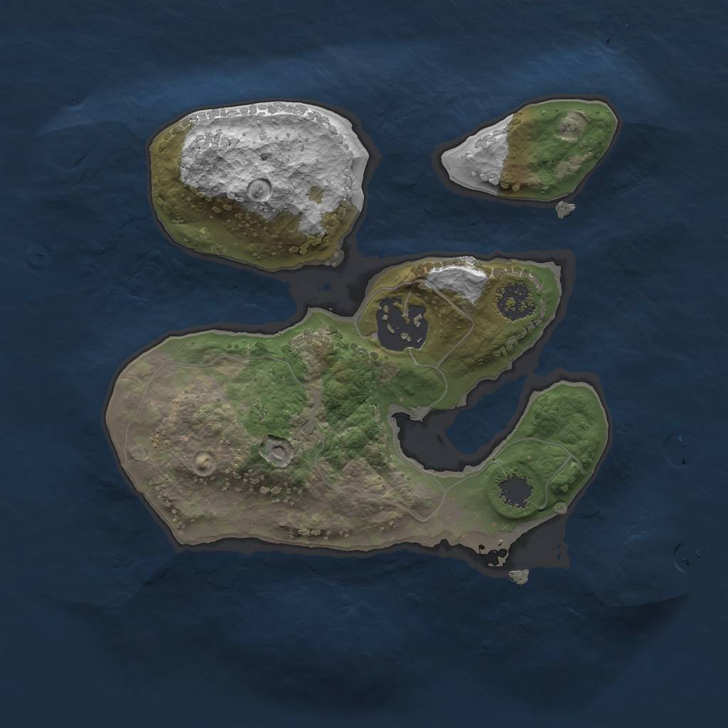 Rust Map: Procedural Map, Size: 2000, Seed: 477650996, 3 Monuments