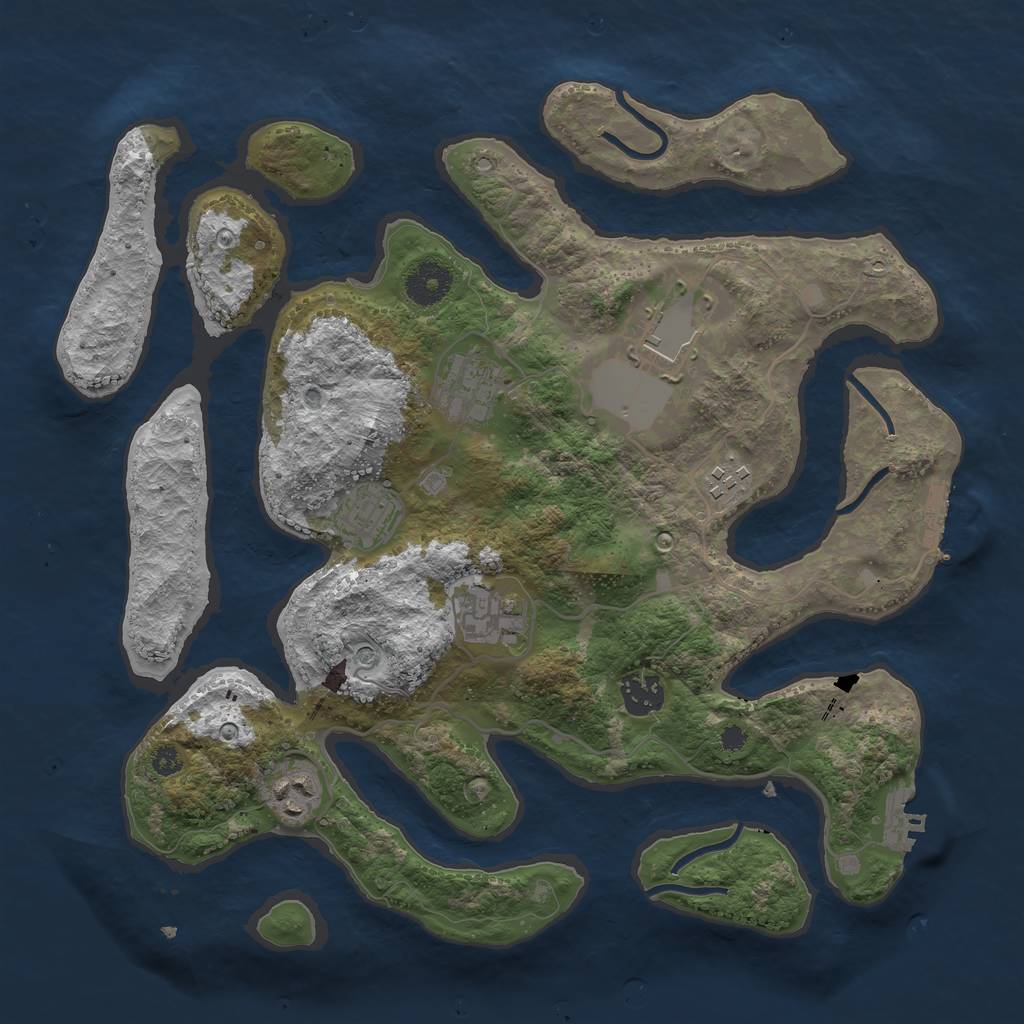 Rust Map: Procedural Map, Size: 3500, Seed: 181980, 12 Monuments