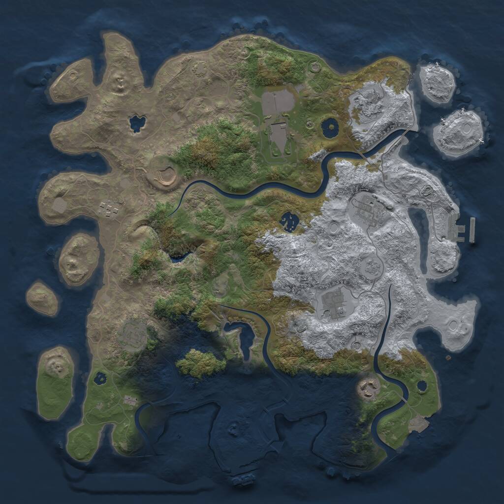 Rust Map: Procedural Map, Size: 4000, Seed: 356789, 15 Monuments
