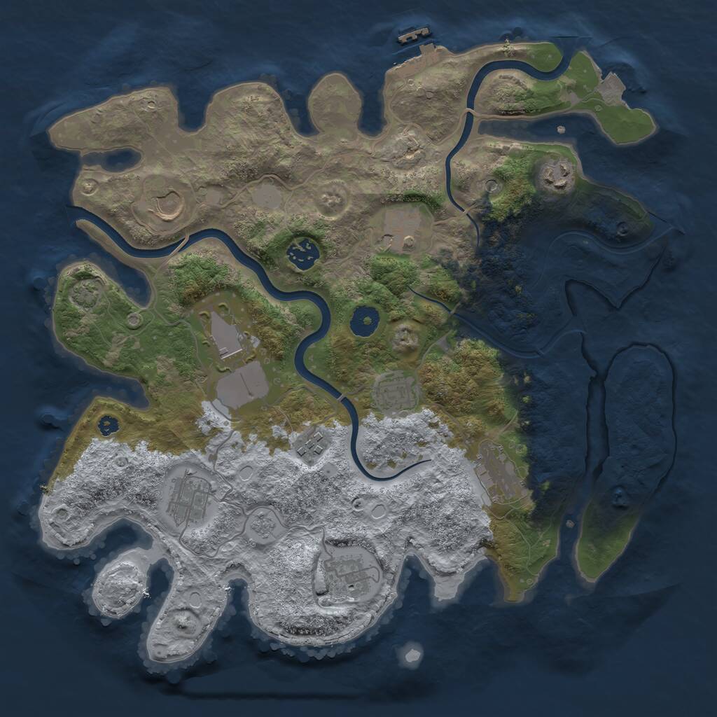 Rust Map: Procedural Map, Size: 3600, Seed: 721171, 15 Monuments