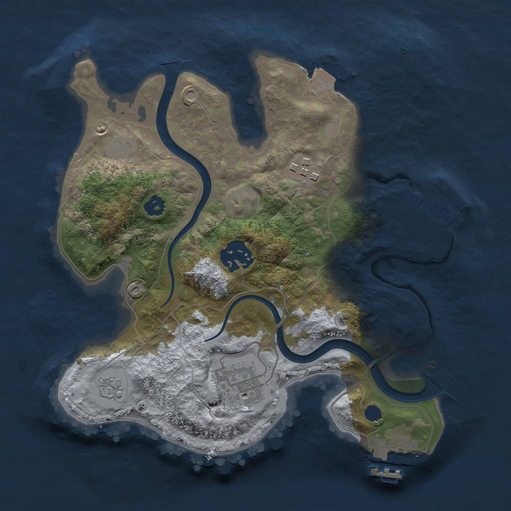 Rust Map: Procedural Map, Size: 2500, Seed: 700000, 7 Monuments