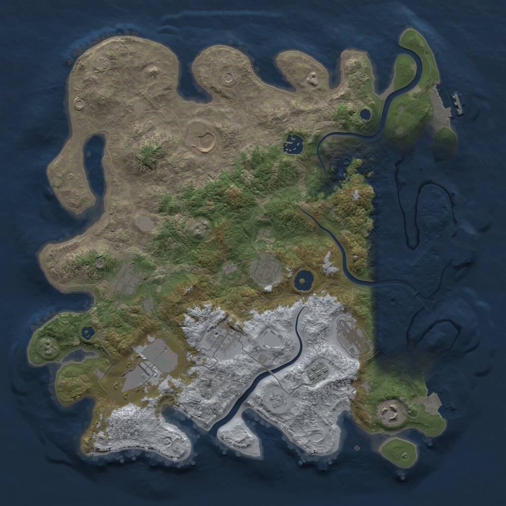 Rust Map: Procedural Map, Size: 3800, Seed: 842987929, 15 Monuments
