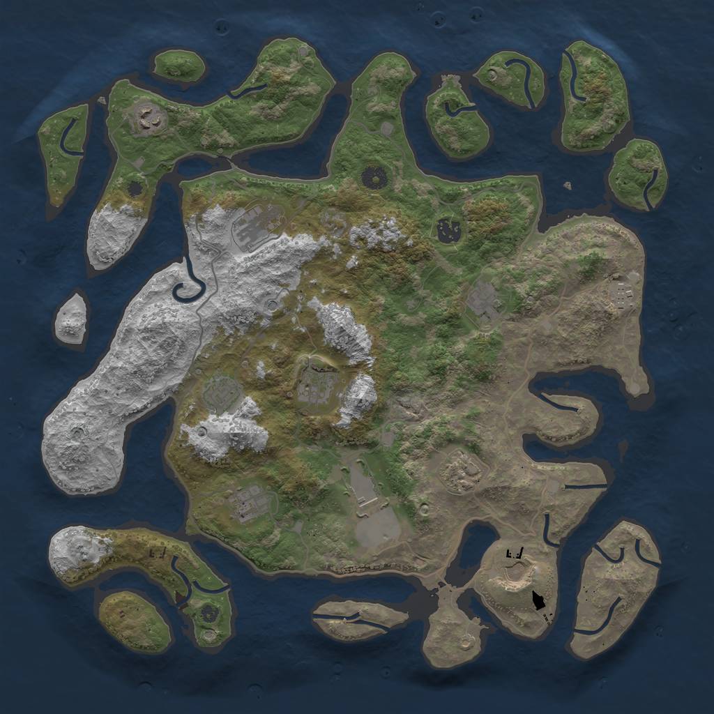 Rust Map: Procedural Map, Size: 4250, Seed: 255043809, 14 Monuments