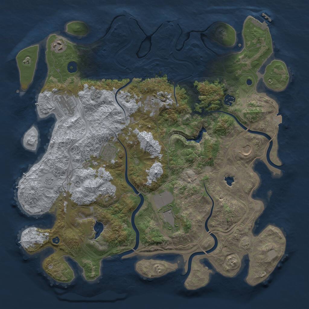 Rust Map: Procedural Map, Size: 4250, Seed: 255043809, 14 Monuments