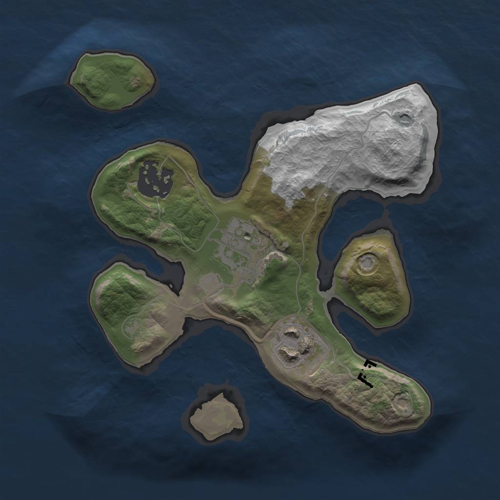 Rust Map: Barren, Size: 2000, Seed: 895164, 5 Monuments