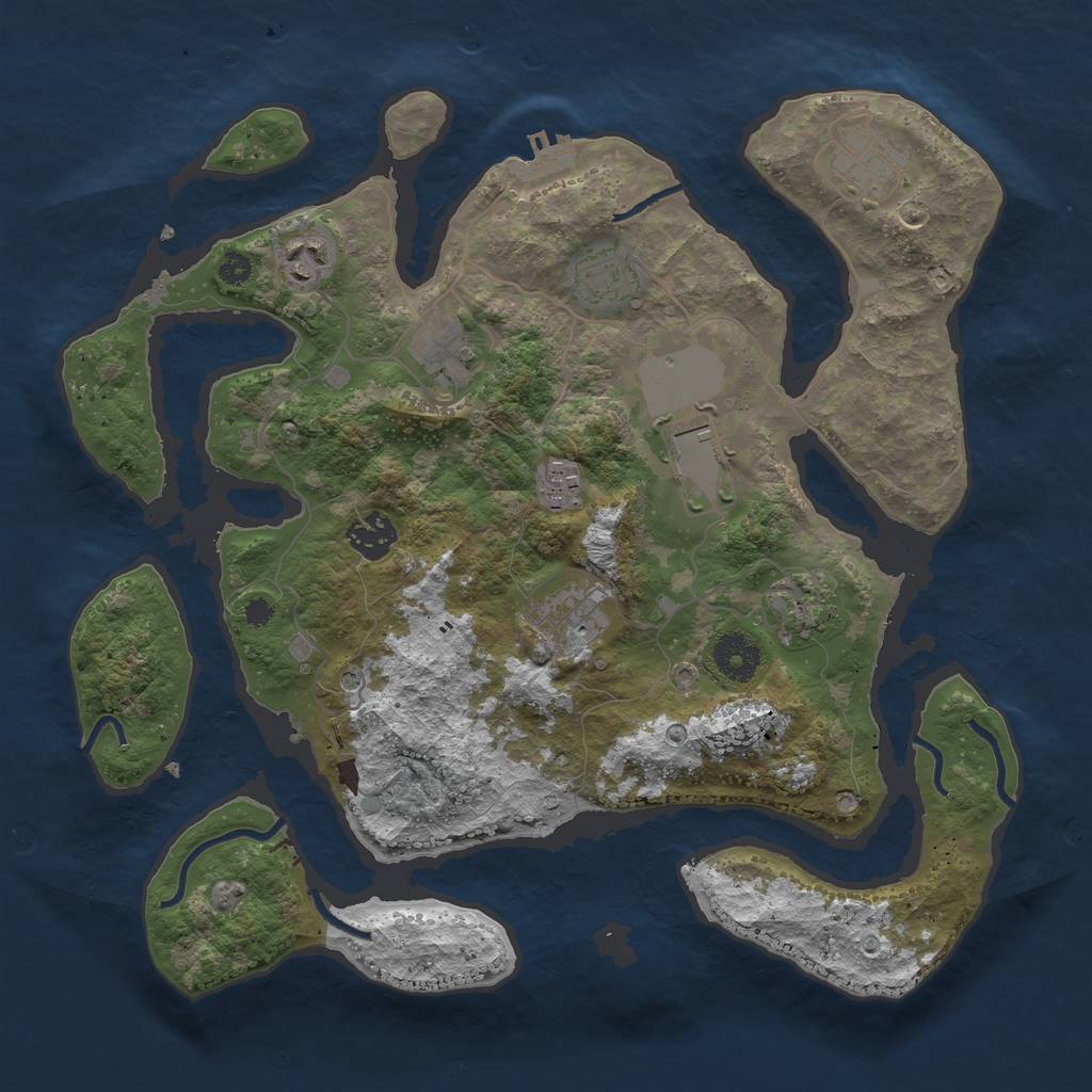 Rust Map: Procedural Map, Size: 3500, Seed: 765021814, 13 Monuments