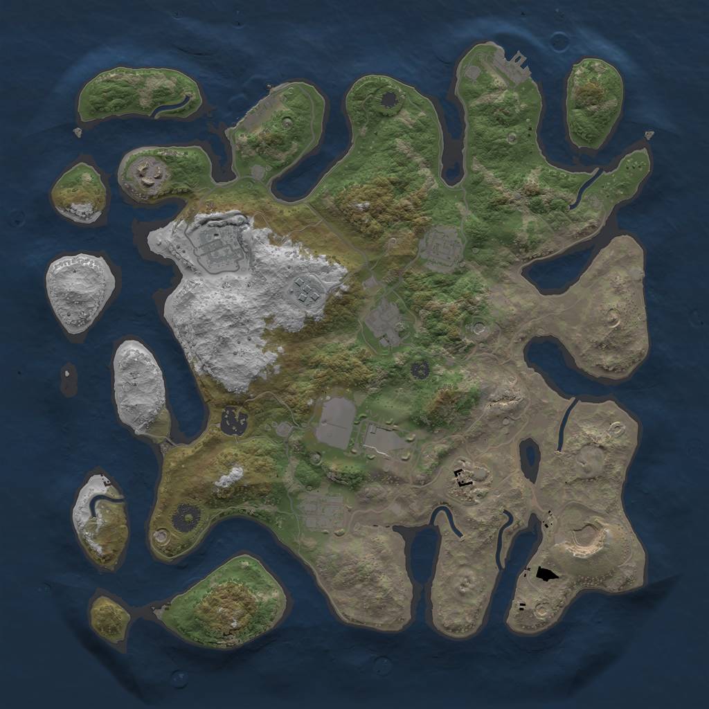 Rust Map: Procedural Map, Size: 3750, Seed: 335833309, 15 Monuments