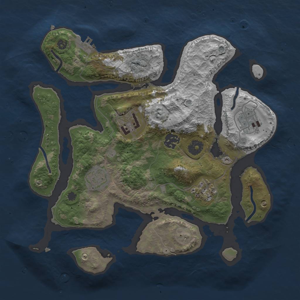 Rust Map: Procedural Map, Size: 3000, Seed: 125441, 8 Monuments