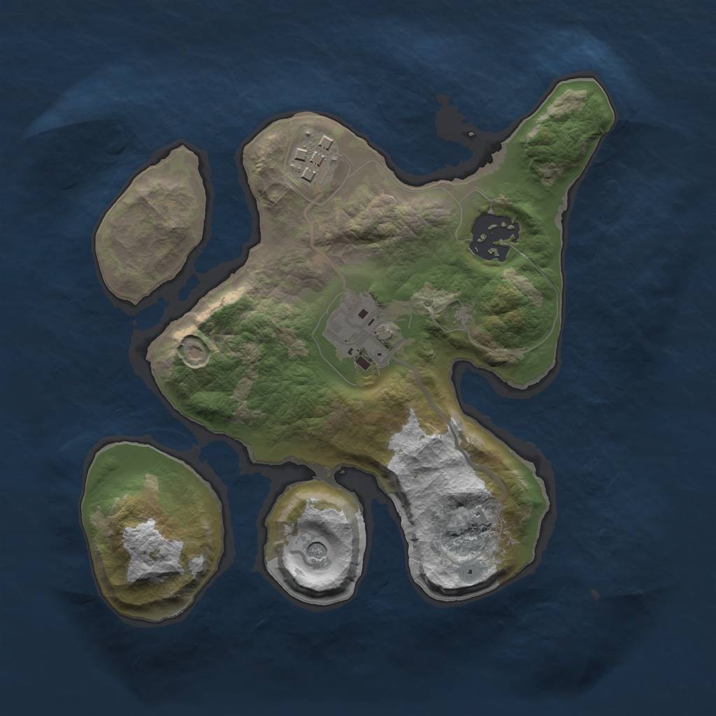 Rust Map: Barren, Size: 2200, Seed: 100013, 6 Monuments