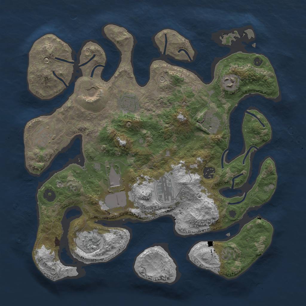 Rust Map: Procedural Map, Size: 3700, Seed: 26062021, 12 Monuments