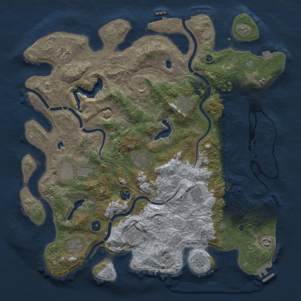 Rust Map: Procedural Map, Size: 4500, Seed: 462809, 17 Monuments