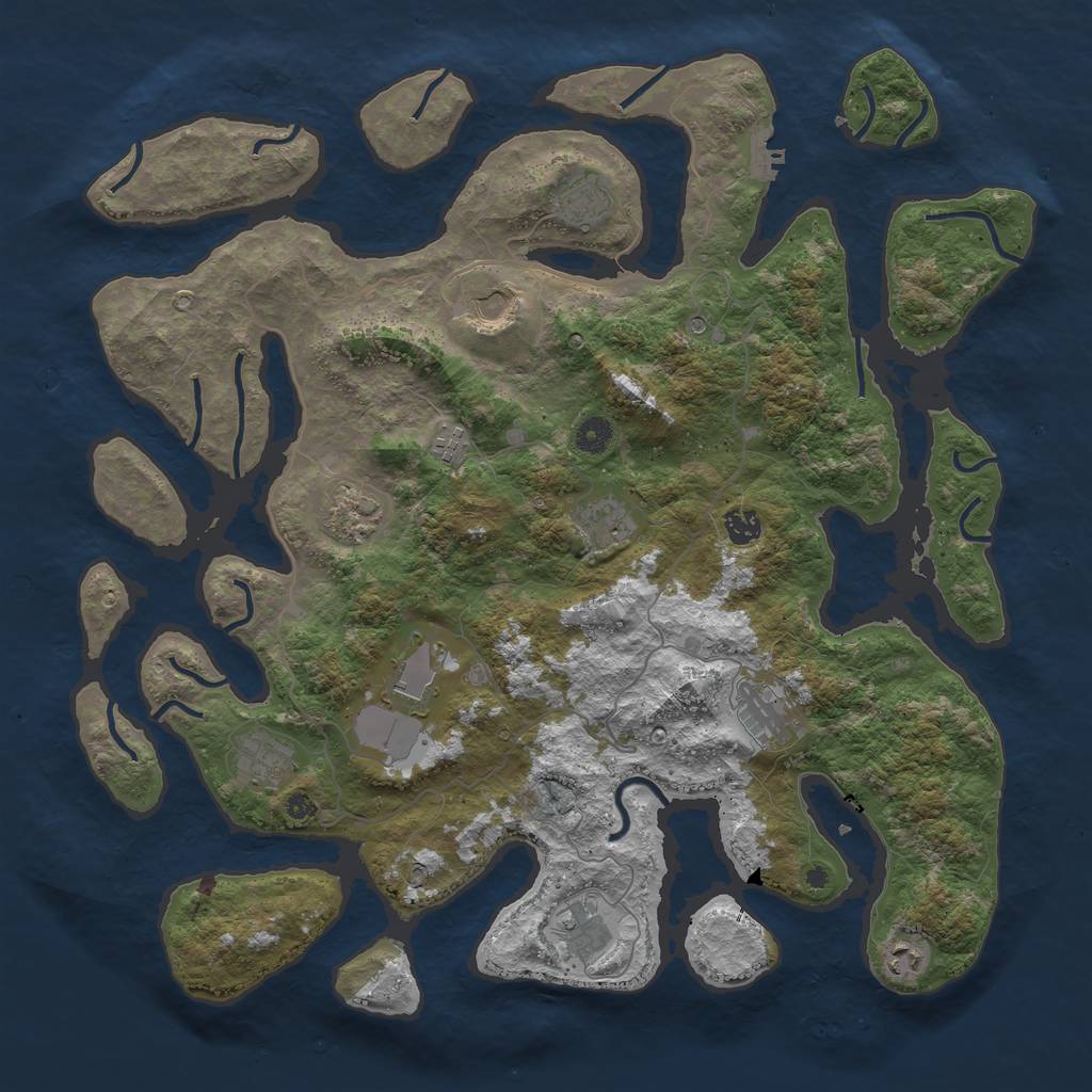 Rust Map: Procedural Map, Size: 4500, Seed: 462809, 15 Monuments