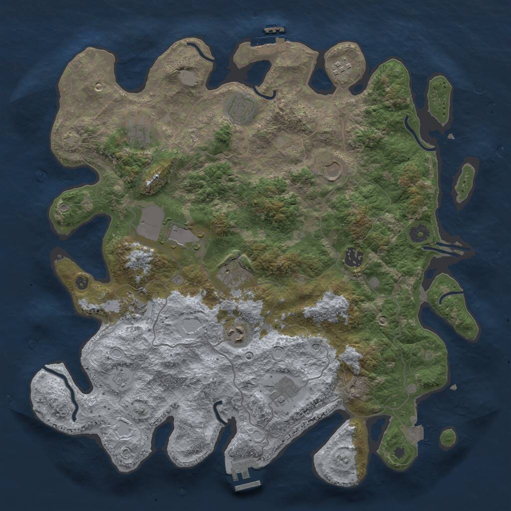 Rust Map: Procedural Map, Size: 4000, Seed: 646362, 16 Monuments