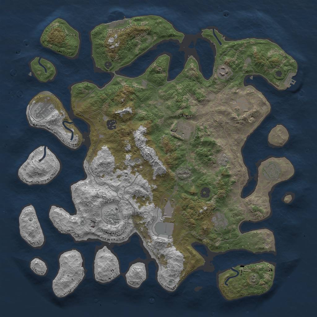 Rust Map: Procedural Map, Size: 4500, Seed: 435100, 15 Monuments