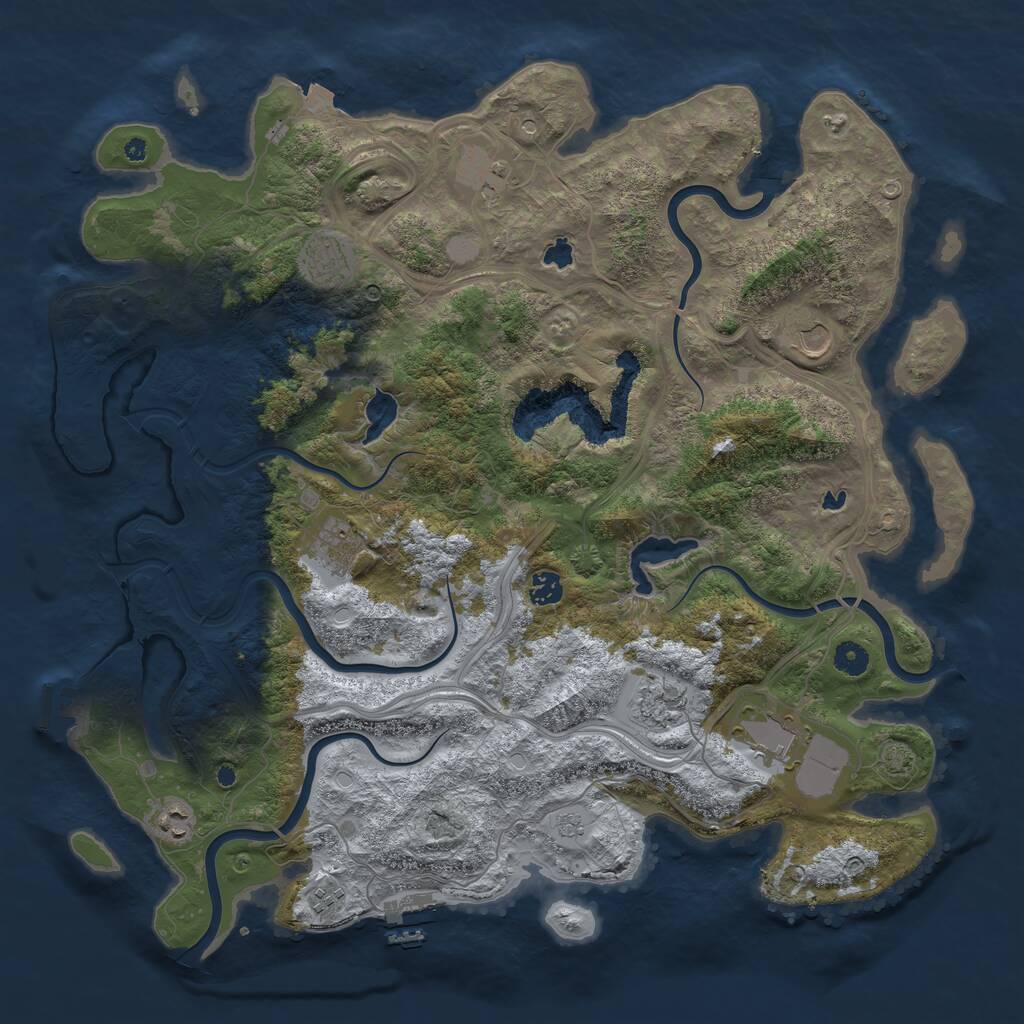 Rust Map: Procedural Map, Size: 4500, Seed: 688172118, 15 Monuments