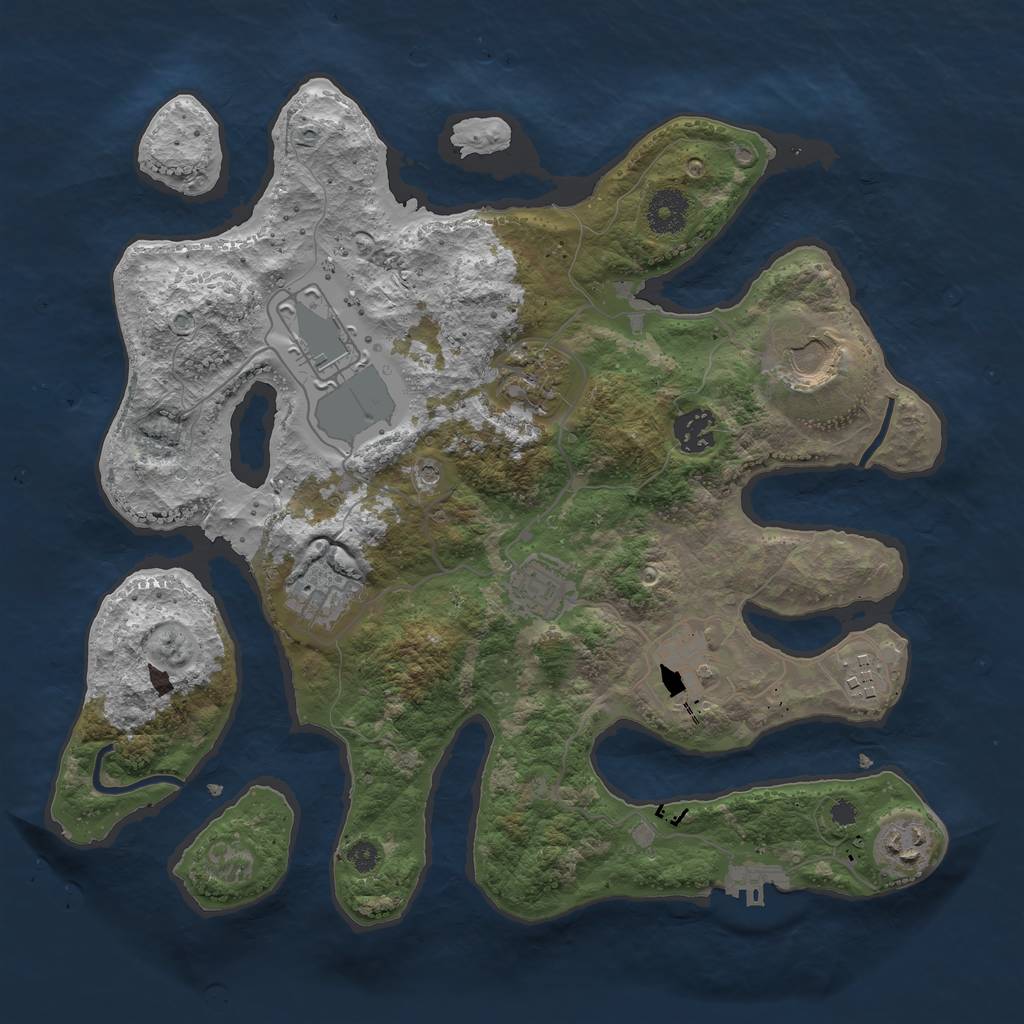 Rust Map: Procedural Map, Size: 3500, Seed: 100021590, 13 Monuments