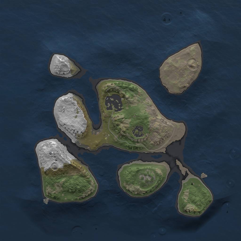 Rust Map: Procedural Map, Size: 2000, Seed: 3466557, 3 Monuments