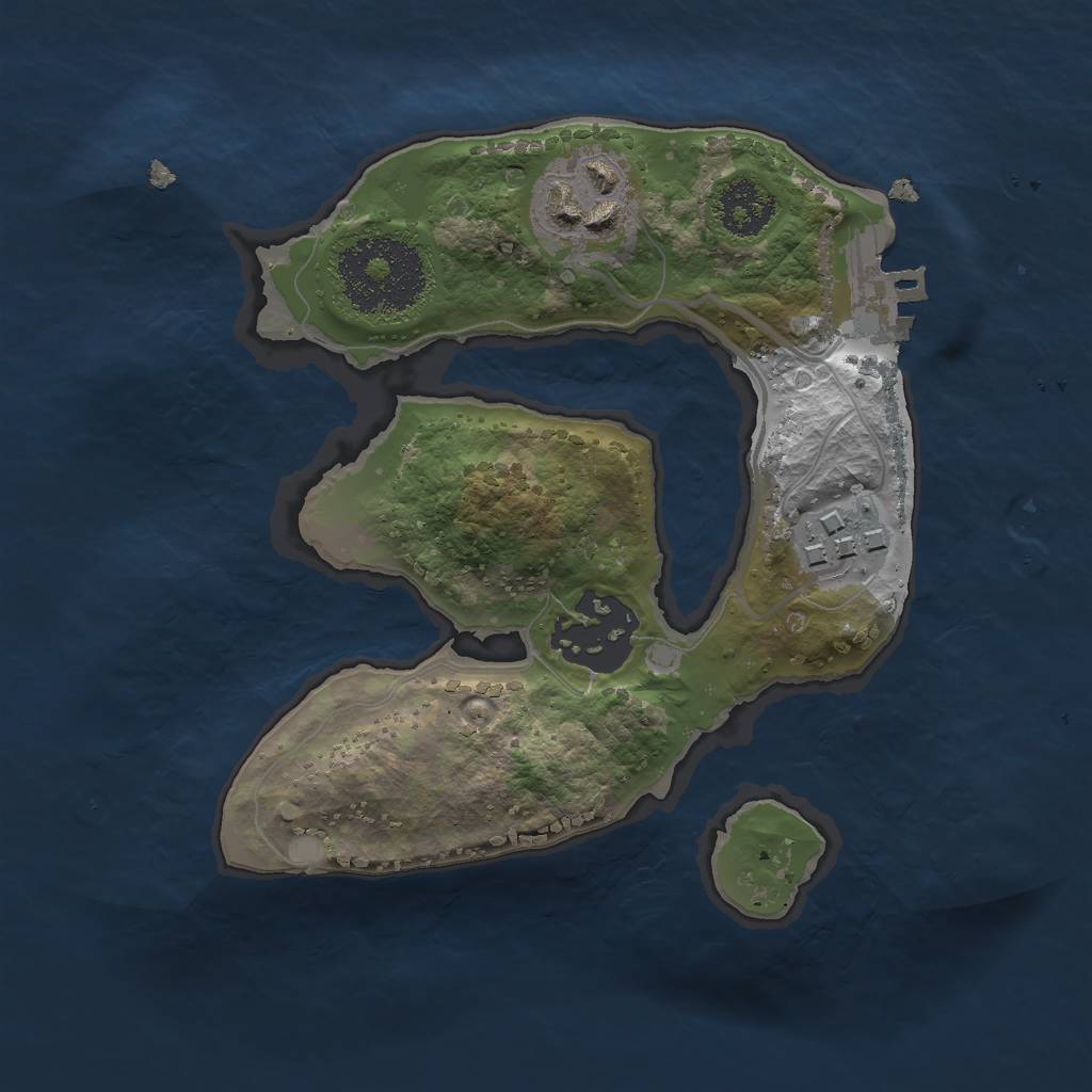 Rust Map: Procedural Map, Size: 2000, Seed: 451311305, 6 Monuments