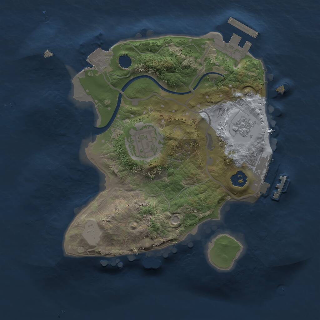Rust Map: Procedural Map, Size: 2000, Seed: 451311305, 5 Monuments