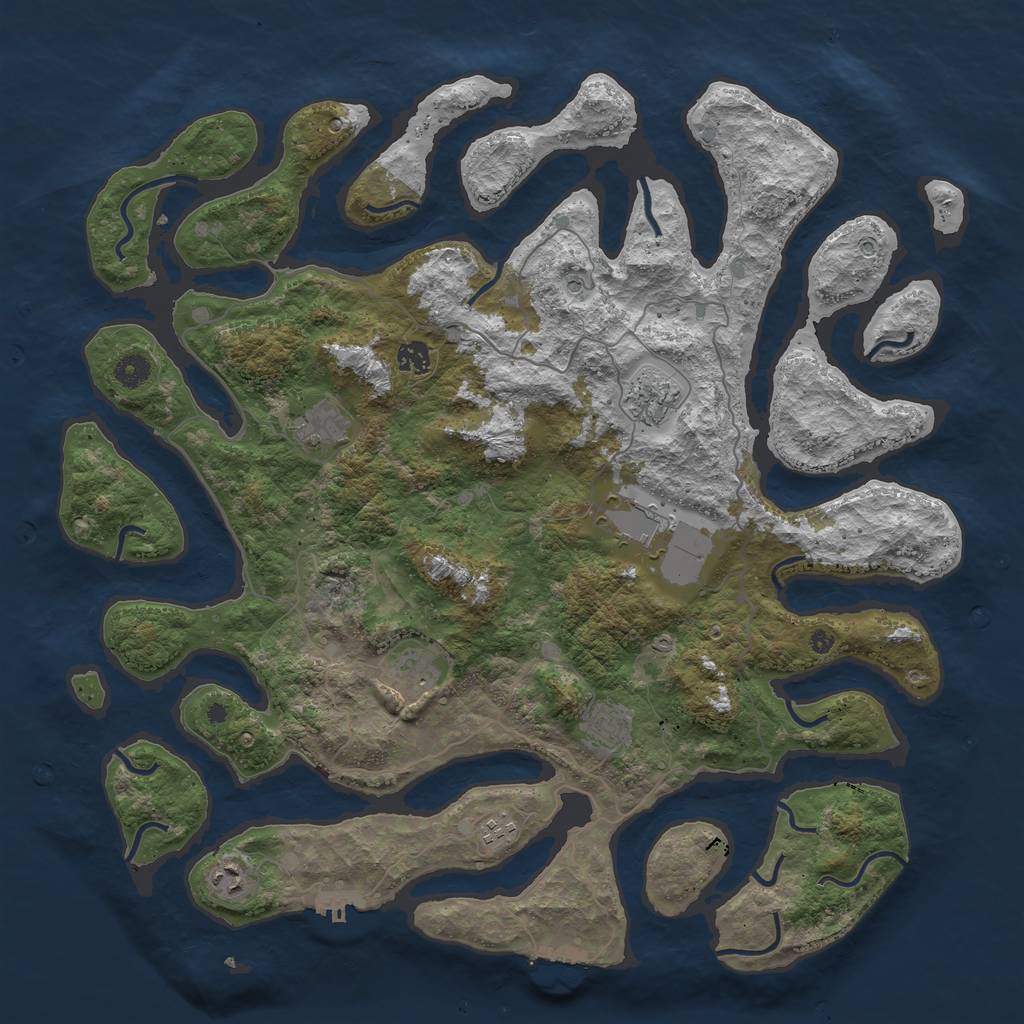 Rust Map: Procedural Map, Size: 4500, Seed: 272240, 13 Monuments