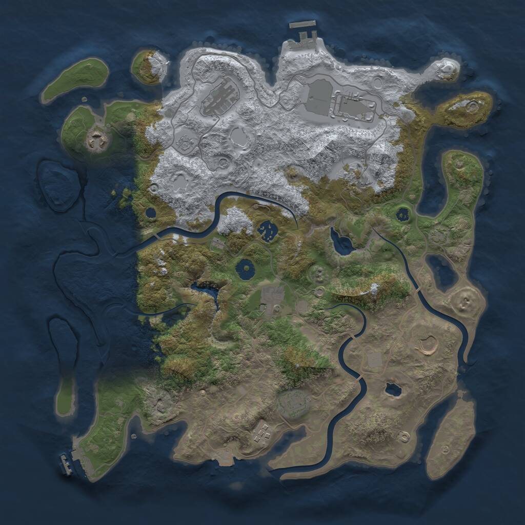 Rust Map: Procedural Map, Size: 4000, Seed: 524607838, 15 Monuments