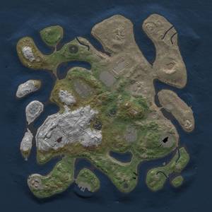 Thumbnail Rust Map: Procedural Map, Size: 3500, Seed: 1909434676, 15 Monuments