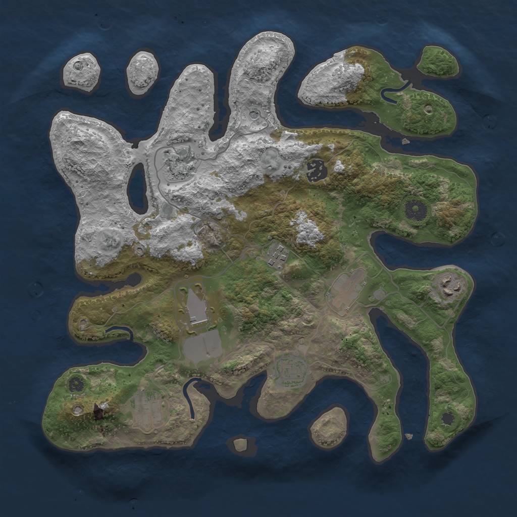 Rust Map: Procedural Map, Size: 3500, Seed: 580931, 11 Monuments