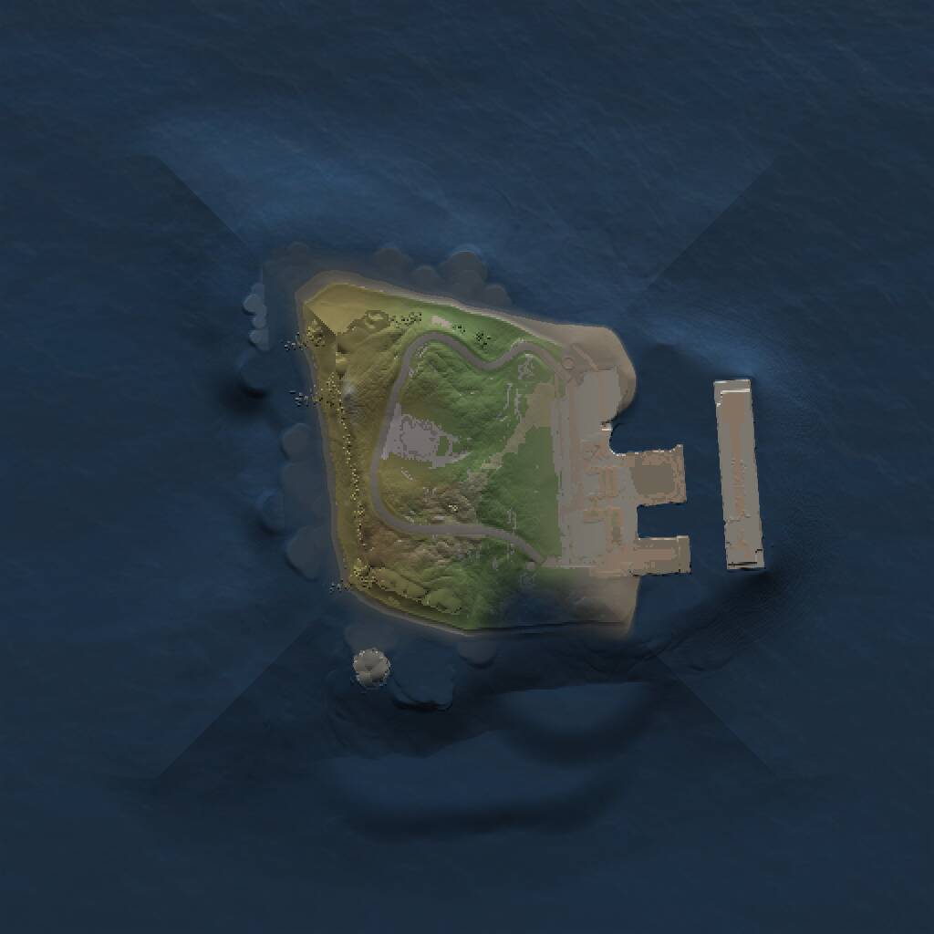 Rust Map: Procedural Map, Size: 1000, Seed: 3466557, 2 Monuments