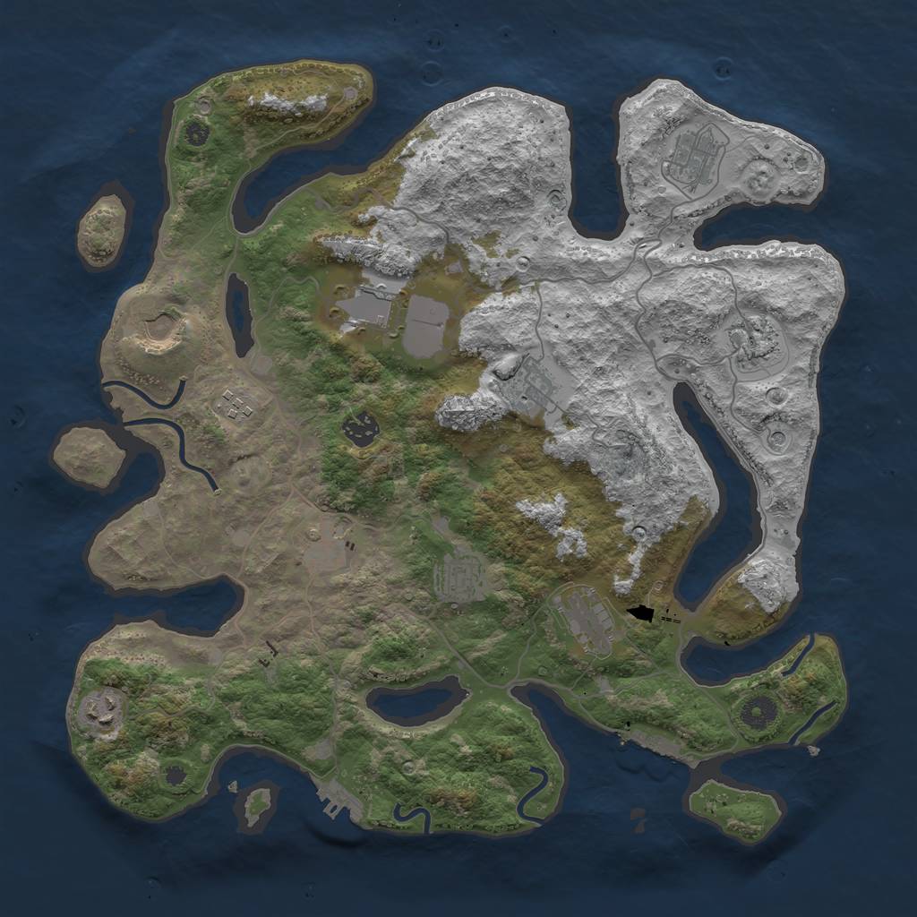 Rust Map: Procedural Map, Size: 4000, Seed: 1636767789, 16 Monuments