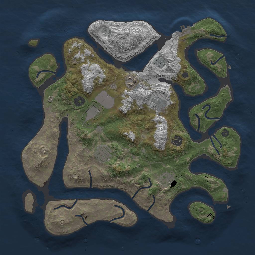 Rust Map: Procedural Map, Size: 3600, Seed: 146382, 11 Monuments