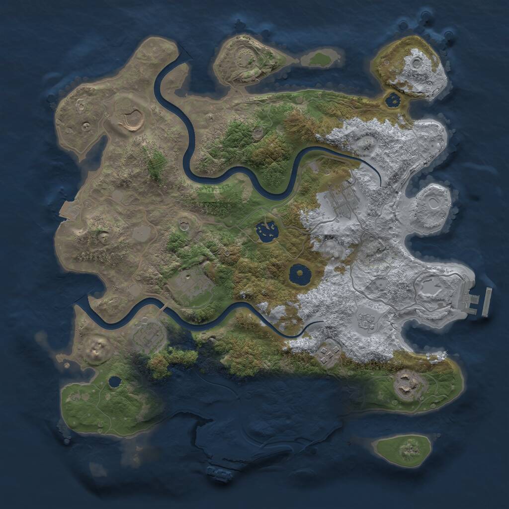 Rust Map: Procedural Map, Size: 3500, Seed: 31786, 13 Monuments
