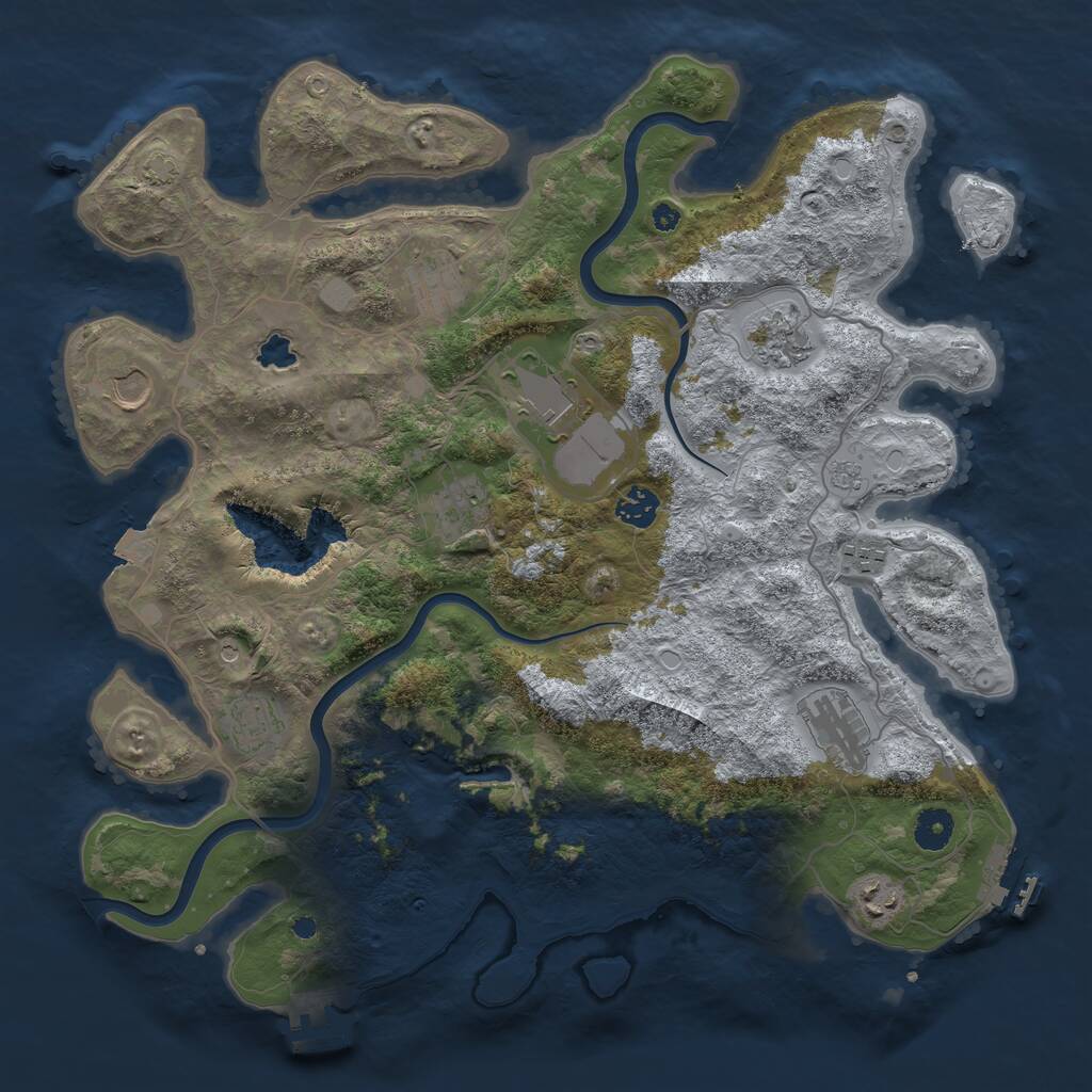 Rust Map: Procedural Map, Size: 4000, Seed: 669682, 16 Monuments