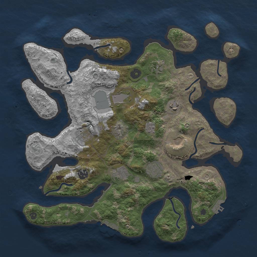 Rust Map: Procedural Map, Size: 3700, Seed: 1664892640, 14 Monuments