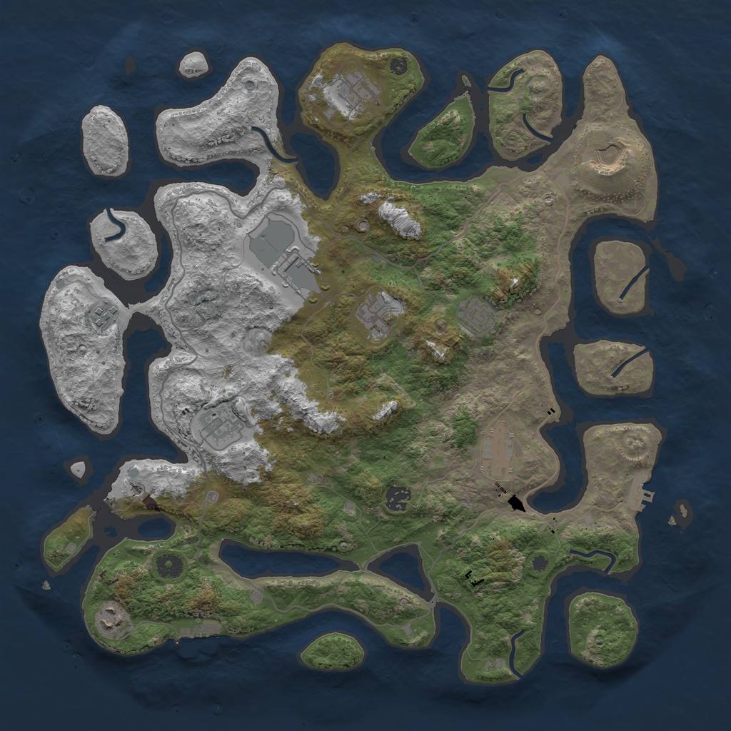 Rust Map: Procedural Map, Size: 4250, Seed: 727267, 15 Monuments