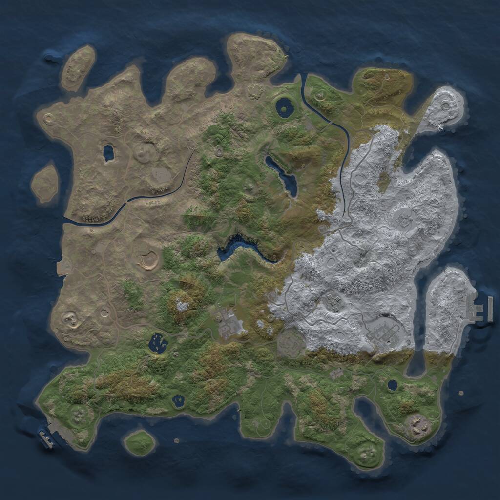 Rust Map: Procedural Map, Size: 4000, Seed: 272710, 13 Monuments