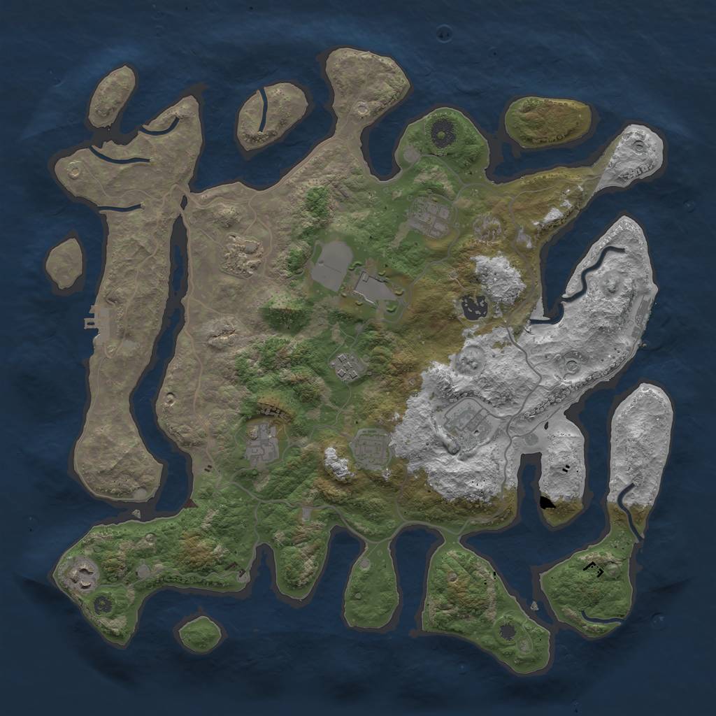 Rust Map: Procedural Map, Size: 4000, Seed: 272710, 14 Monuments