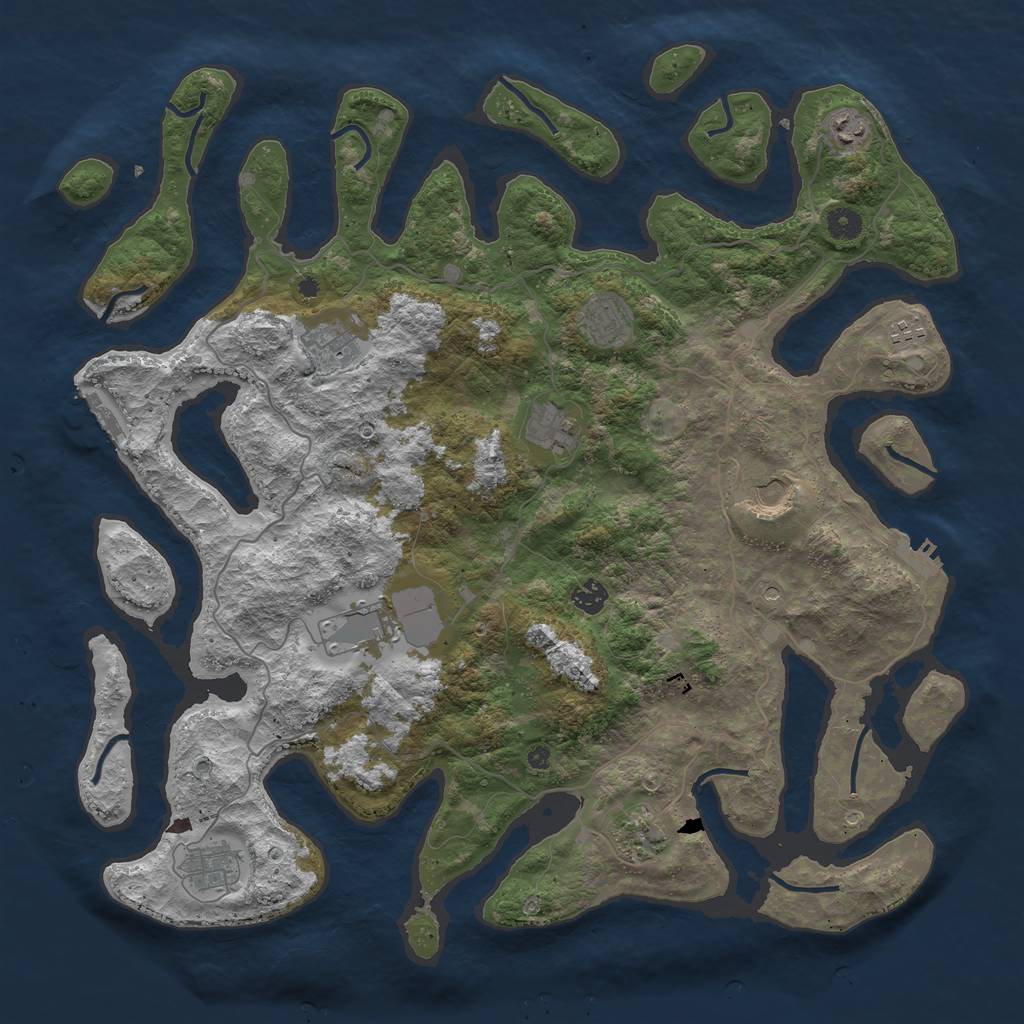 Rust Map: Procedural Map, Size: 4500, Seed: 42506, 15 Monuments