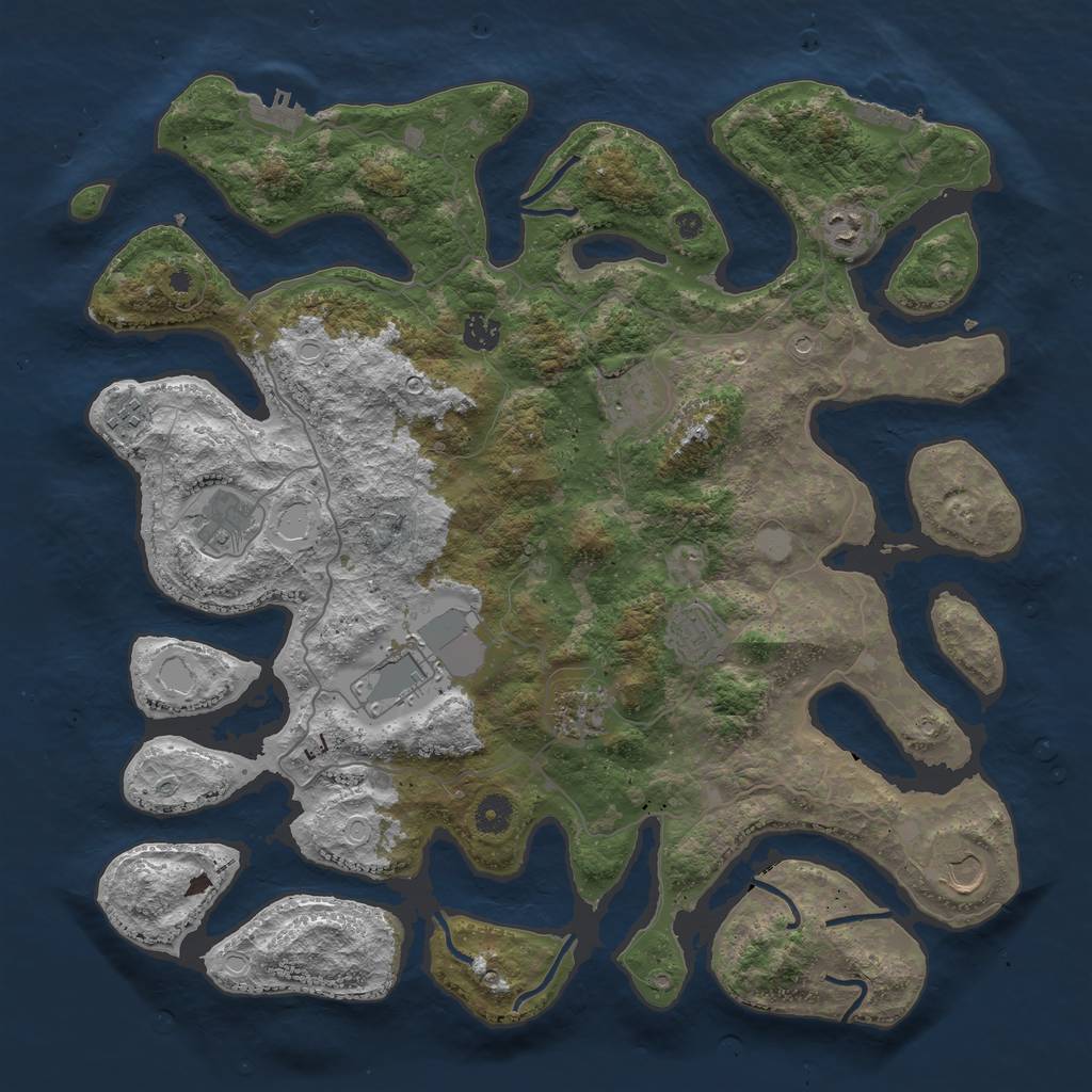 Rust Map: Procedural Map, Size: 4250, Seed: 3581, 17 Monuments