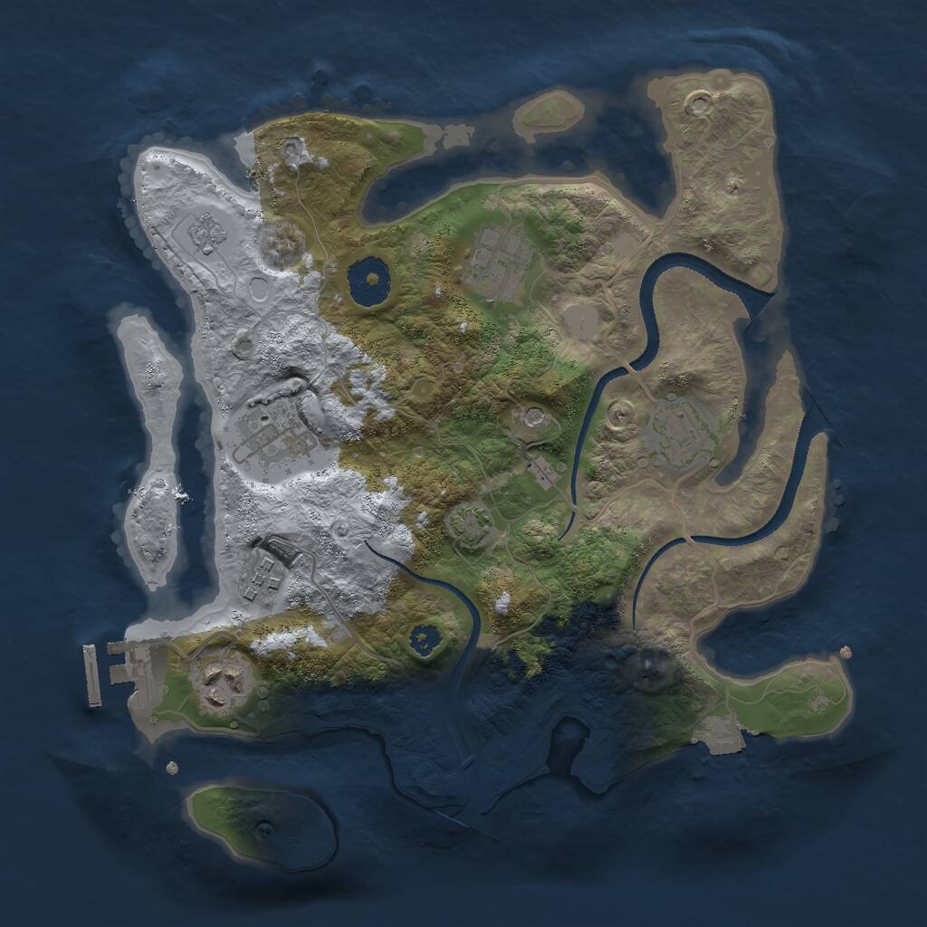 Rust Map: Procedural Map, Size: 3000, Seed: 13554300, 10 Monuments