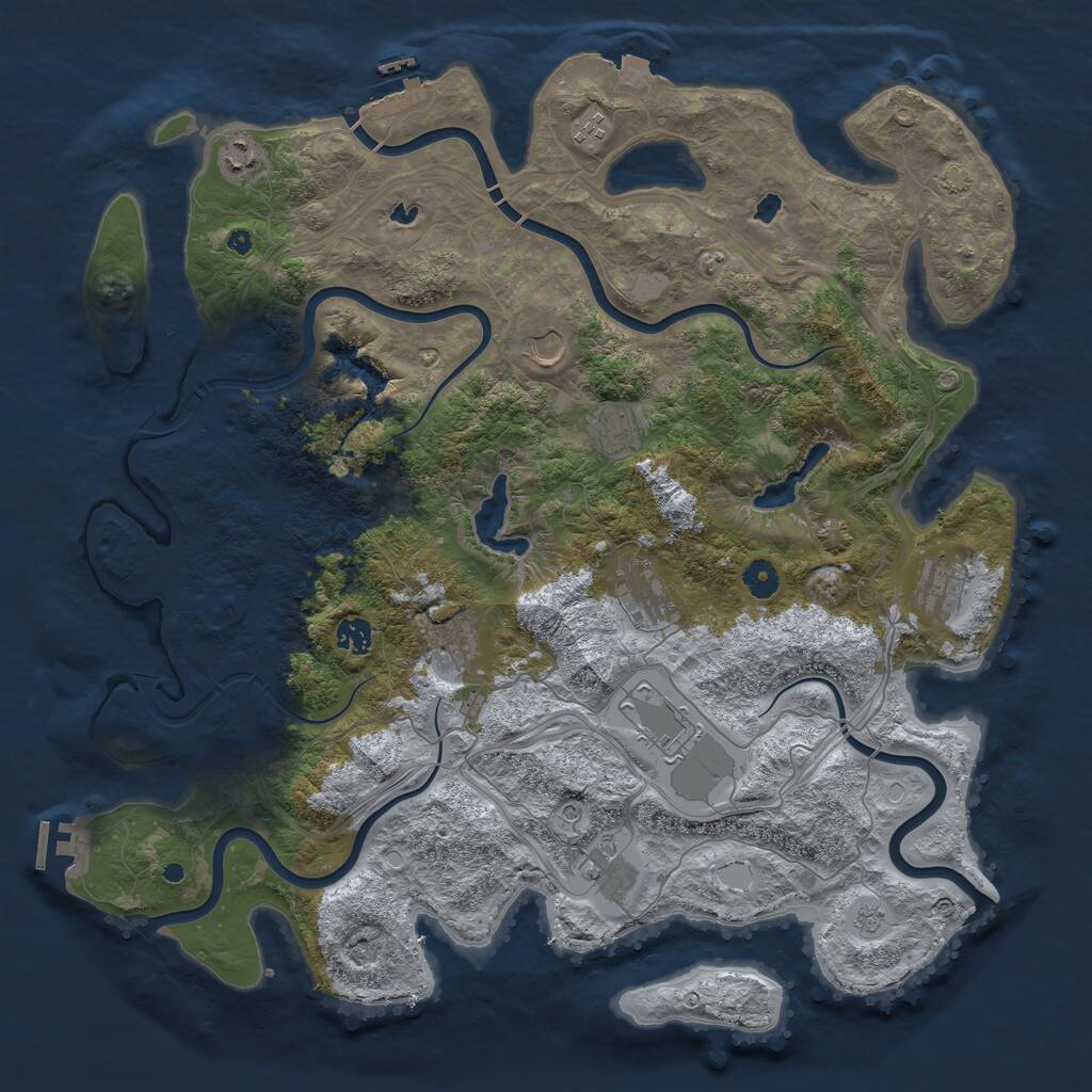 Rust Map: Procedural Map, Size: 4500, Seed: 31531695, 16 Monuments