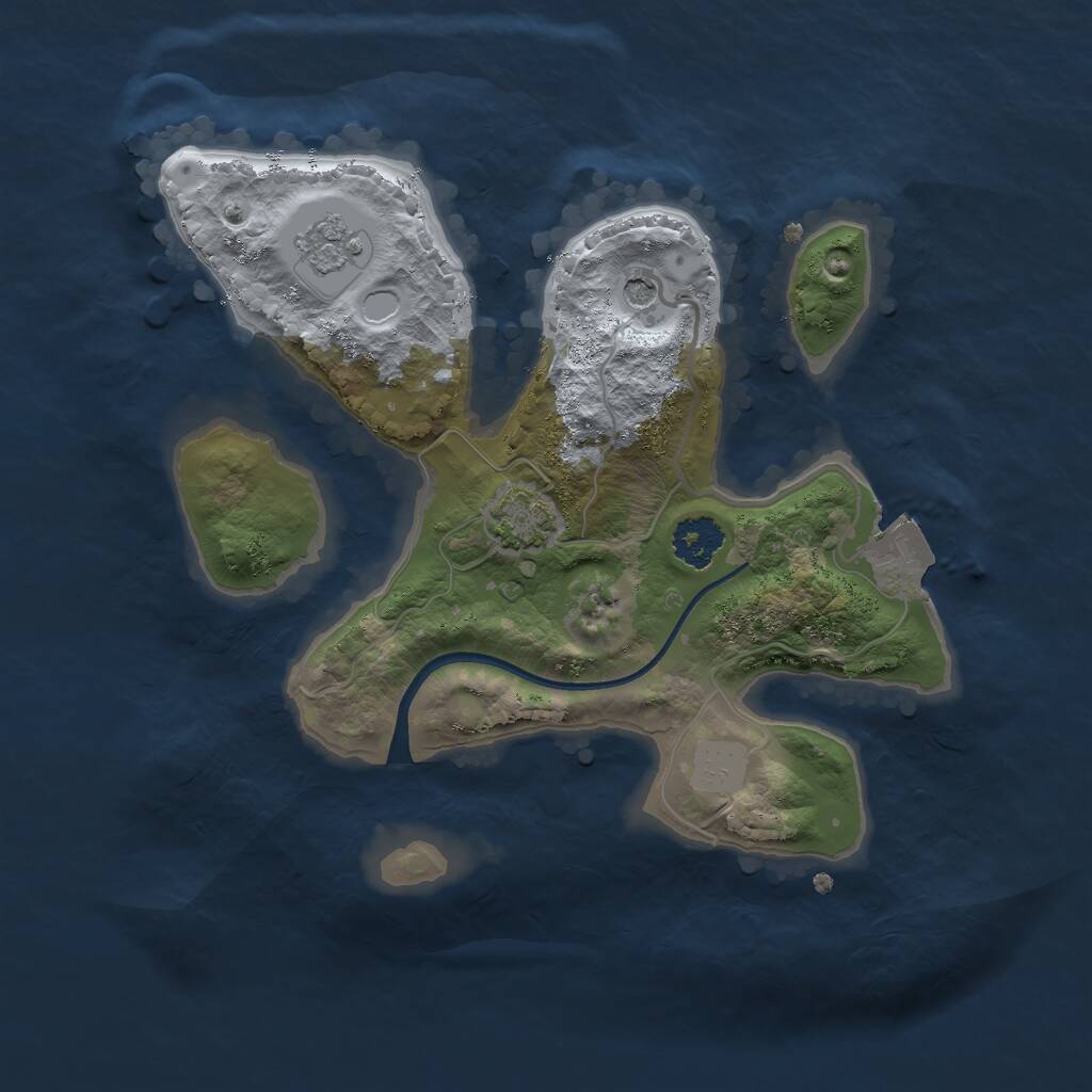 Rust Map: Procedural Map, Size: 2189, Seed: 312, 4 Monuments