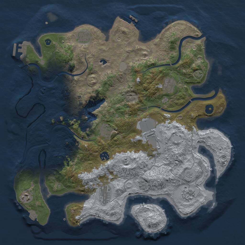 Rust Map: Procedural Map, Size: 4000, Seed: 81511, 15 Monuments