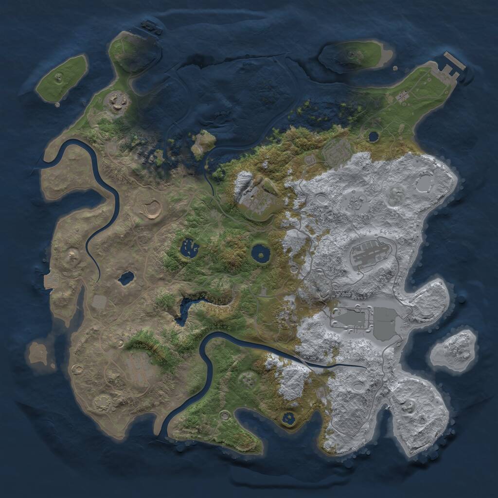 Rust Map: Procedural Map, Size: 4000, Seed: 178590, 16 Monuments