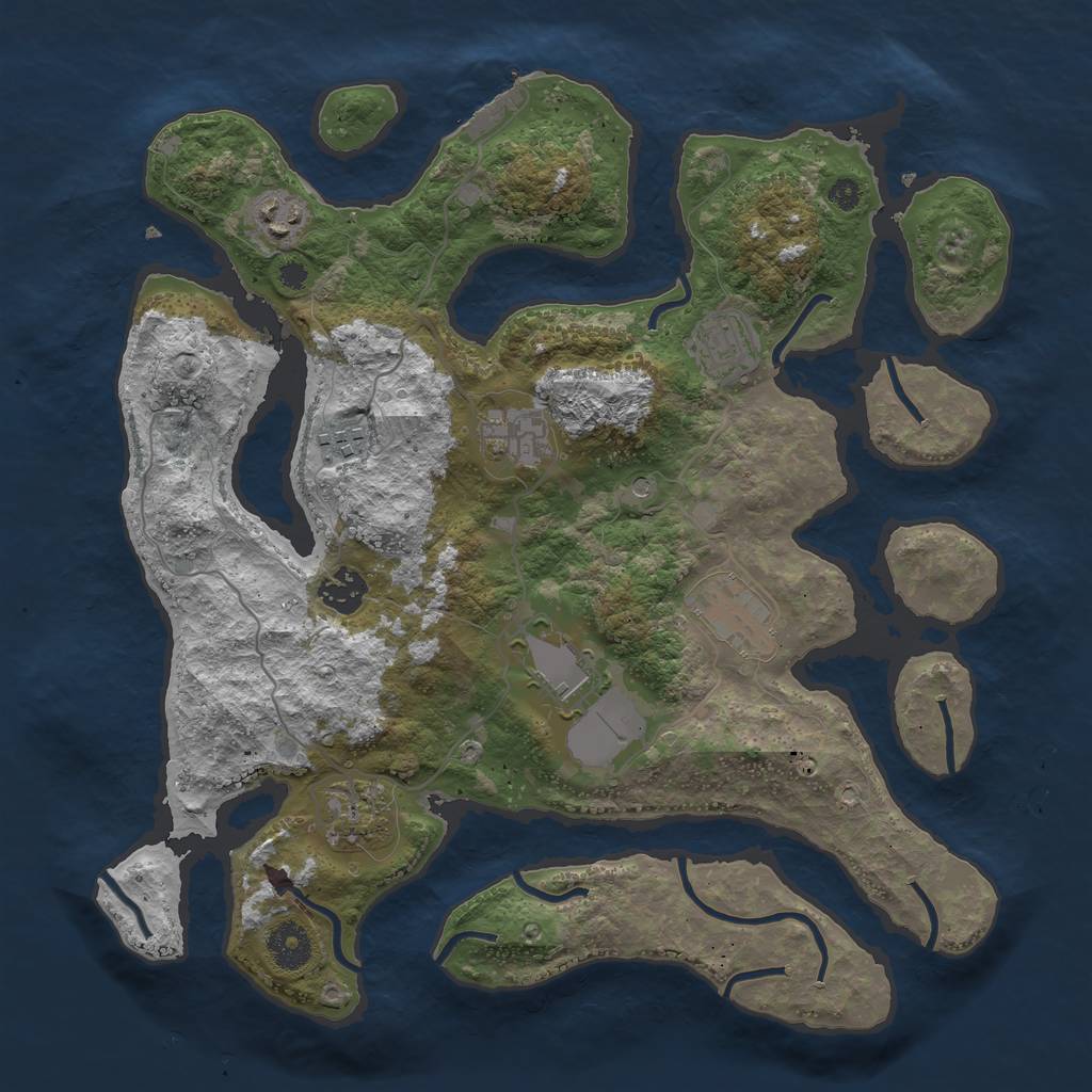 Rust Map: Procedural Map, Size: 3600, Seed: 567899, 12 Monuments