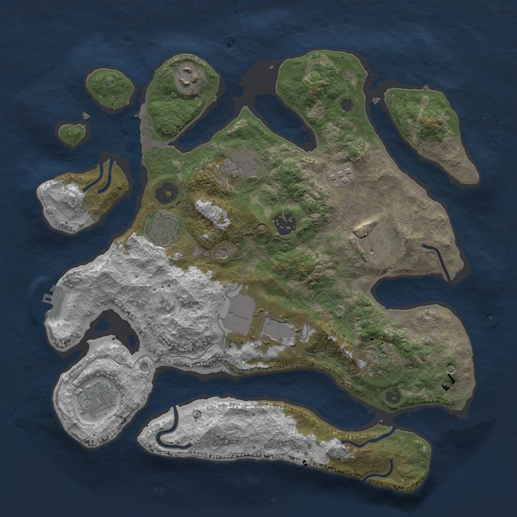 Rust Map: Procedural Map, Size: 3500, Seed: 149955, 14 Monuments