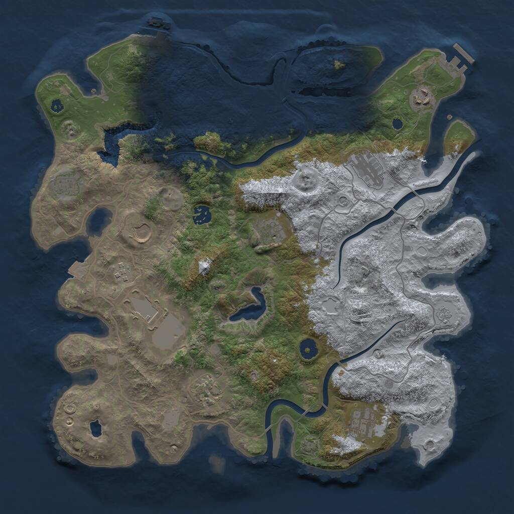 Rust Map: Procedural Map, Size: 4000, Seed: 1271989177, 16 Monuments