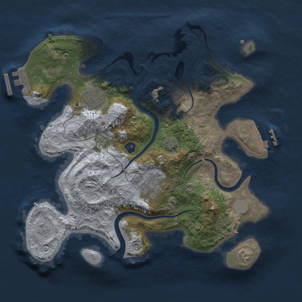 Rust Map: Procedural Map, Size: 2800, Seed: 15648574, 8 Monuments